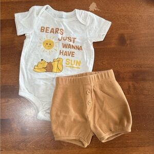 Disney Cream and Tan Bear Print Set